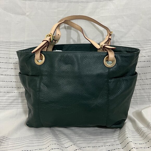 Michael Kors pebble leather handbag Jet set tote in green - Picture 4 of 8